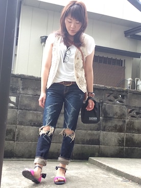 「ricori（リコリ）のアイテム」を使った、Sатоко⋆*さん（レディース・156cm）の夏コーディネート