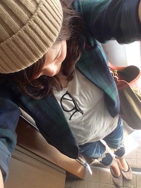 「ブラックウォッチ」｜「アイテム（ニットキャップ/ビーニー）」を使った、Sатоко⋆*さん（レディース・156cm）の秋コーディネート
