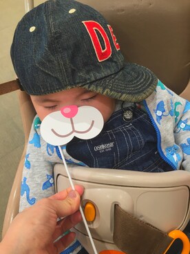 「Ron Herman（ロン ハーマン）のアイテム（キャップ）」を使った、ソチャンママさん（キッズ・80cm）の春コーディネート