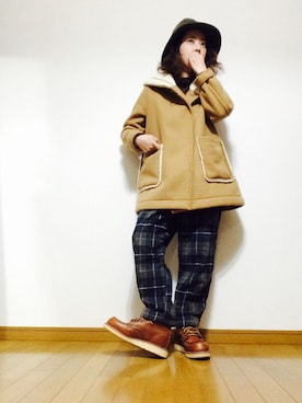 「studio CLIP（スタディオクリップ）のアイテム（ムートンコート）」を使った、senaさん（レディース・150cm）の冬コーディネート