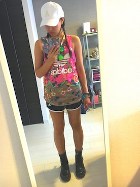 「AIGLE（エーグル）のアイテム（帽子）」を使った、michelleさん（レディース・158cm）の夏コーディネート