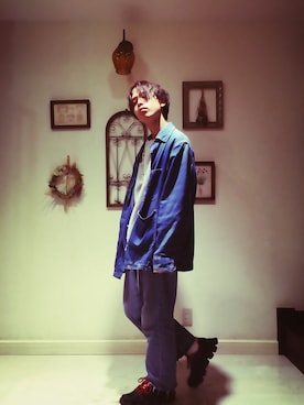 「センター分け」｜「アイテム（ジャケット/アウター）」を使った、ぴろたさん（メンズ・169cm）の冬コーディネート