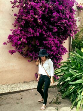 「cotton on（コットンオン）のアイテム（帽子）」を使った、Paulina  Diazさん（レディース・157cm）の秋コーディネート