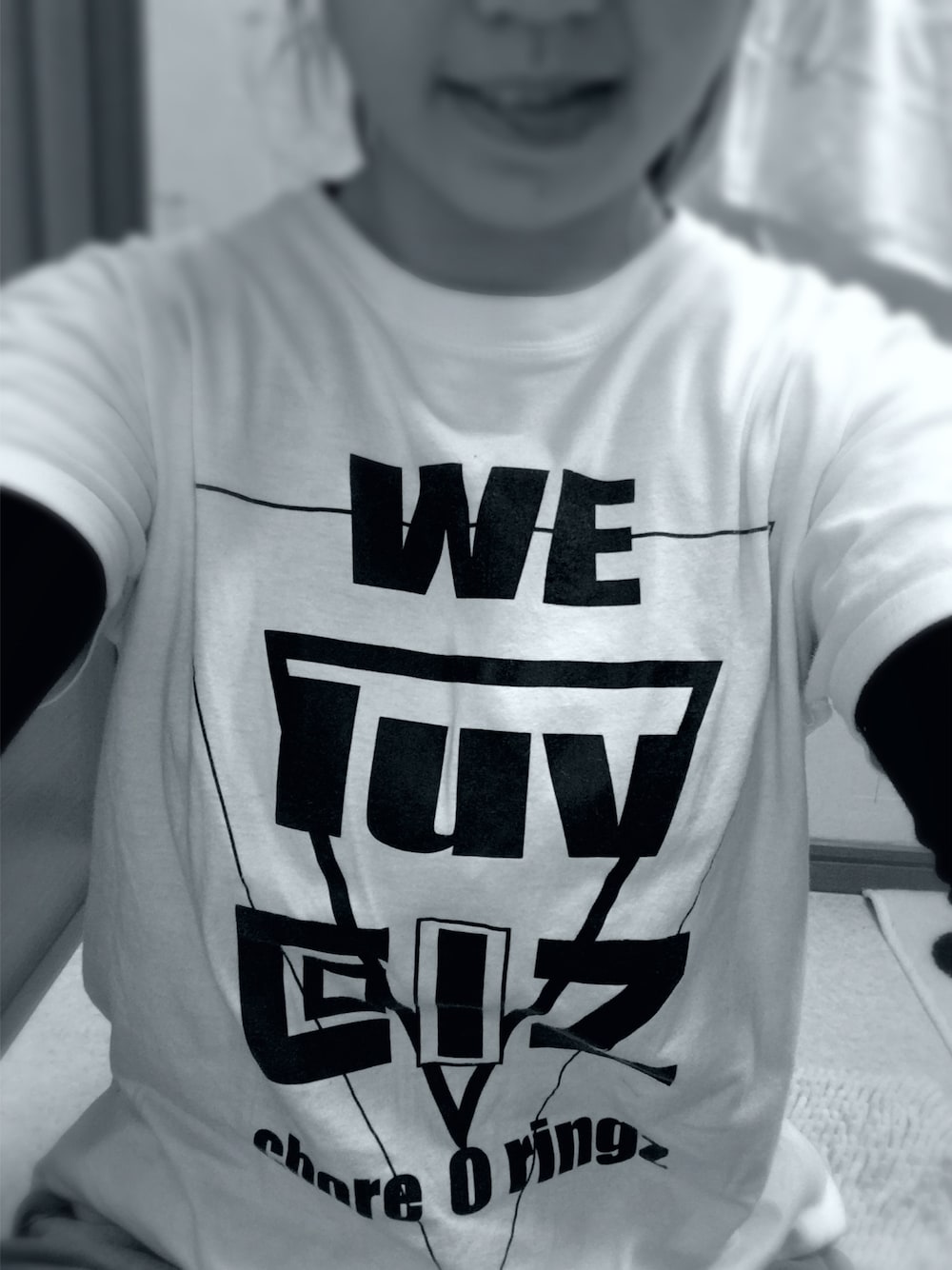 「少クラプレミアム、NEWS、三面、恐怖」｜「choreOringzのアイテム（Tシャツ/カットソー、ホワイト系）」を使った、はむはむさん（レディース・153cm）の春コーディネートの1枚目の写真