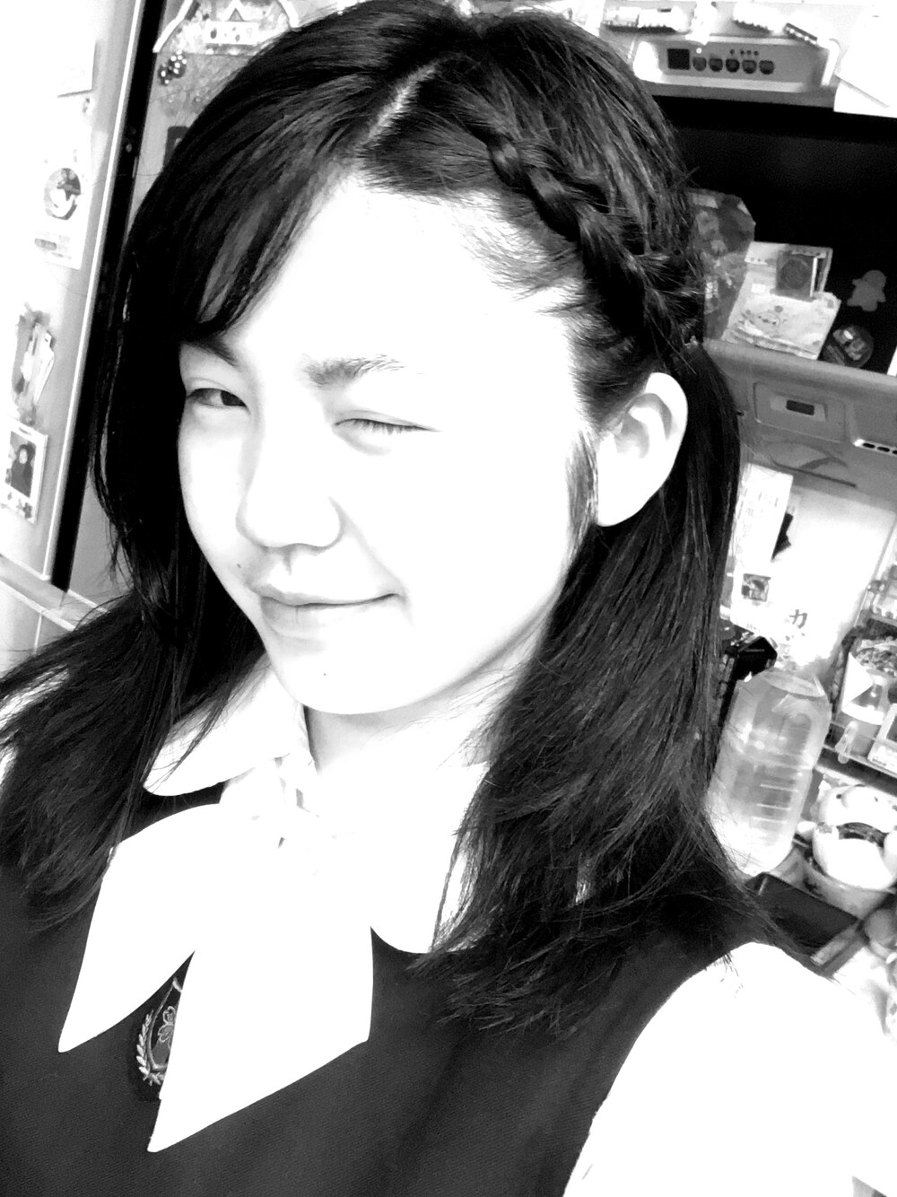 「ヘアアレンジ」｜「華頂のアイテム（ワンピース/ドレス、ブラック系）」を使った、はむはむさん（レディース・153cm）の春コーディネートの1枚目の写真
