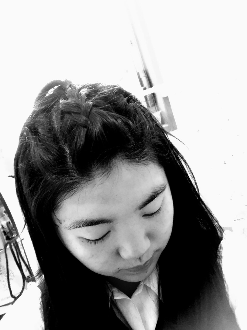「ヘアアレンジ」｜「華頂のアイテム（ワンピース/ドレス、ブラック系）」を使った、はむはむさん（レディース・153cm）の春コーディネートの1枚目の写真