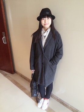 「5cm（ファイブシーエム）のアイテム（帽子）」を使った、ジェーン ちゃんさん（レディース・158cm）の冬コーディネート
