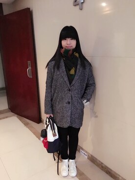 「Levi's（リーバイス）のアイテム（チェスターコート）」を使った、ジェーン ちゃんさん（レディース・158cm）の冬コーディネート