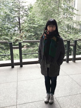 「Levi's（リーバイス）のアイテム（チェスターコート）」を使った、ジェーン ちゃんさん（レディース・158cm）の冬コーディネート