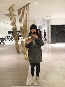 「Levi's（リーバイス）のアイテム（チェスターコート）」を使った、ジェーン ちゃんさん（レディース・158cm）の冬コーディネート