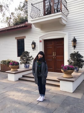 「Levi's（リーバイス）のアイテム（チェスターコート）」を使った、ジェーン ちゃんさん（レディース・158cm）の冬コーディネート