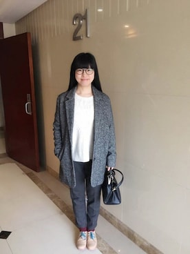 「Levi's（リーバイス）のアイテム（チェスターコート）」を使った、ジェーン ちゃんさん（レディース・158cm）の秋コーディネート
