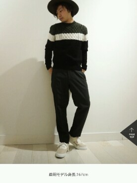 「GLOBAL WORK（グローバルワーク）のフェルトロングブリムハット/705078（ハット）」を使った、issiiさん（メンズ・160cm）の秋コーディネート