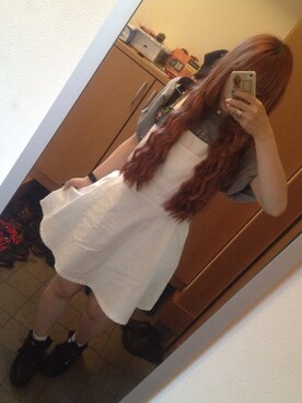 「jouetie（ジュエティ）のアイテム（サロペット/オーバーオール）」を使った、こゝろさん（レディース・156cm）の夏コーディネート