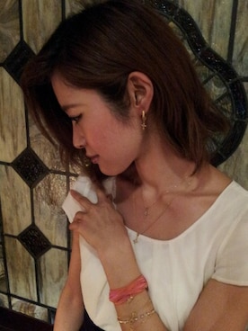 「Loree Rodkin（ローリーロドキン）のアイテム（ピアス（両耳用））」を使った、rinaさん（レディース・165cm）の夏コーディネート