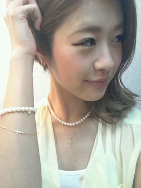 「Loree Rodkin（ローリーロドキン）のアイテム（ピアス（両耳用））」を使った、rinaさん（レディース・165cm）の春コーディネート