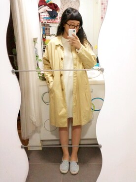 「PAR ICI」｜「アイテム（ステンカラーコート）」を使った、evenさん（レディース・158cm）の秋コーディネート