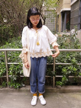 「flower」｜「アイテム（その他）」を使った、evenさん（レディース・158cm）の秋コーディネート