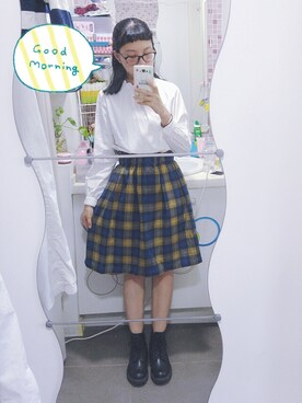 「GU（ジーユー）の（GU）レースアップショートブーツＡ（WOMEN ⁄ シューズ）」を使った、evenさん（レディース・158cm）の秋コーディネート