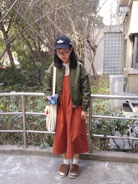 「179/WG（イチナナキュウダブルジー）のアイテム（サロペット/オーバーオール）」を使った、evenさん（レディース・158cm）の秋コーディネート