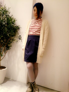 「RAY CASSIN（レイカズン）のアイテム（スカート）」を使った、CHINATSUさん（レディース・162cm）の冬コーディネート
