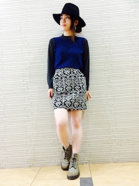 「RAY CASSIN（レイカズン）のアイテム（帽子）」を使った、CHINATSUさん（レディース・162cm）の秋コーディネート