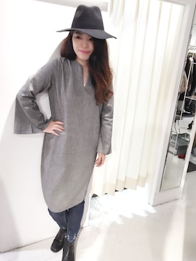 「RAY CASSIN（レイカズン）のアイテム（帽子）」を使った、CHINATSUさん（レディース・163cm）の秋コーディネート
