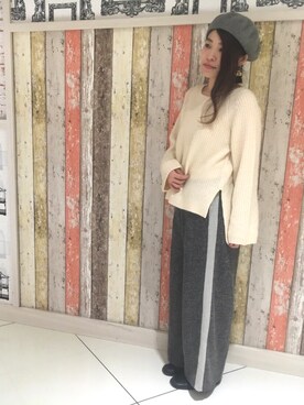 「レイカズン(Ray Cassin)」｜「アイテム（ハンチング/ベレー帽）」を使った、CHINATSUさん（レディース・163cm）の冬コーディネート