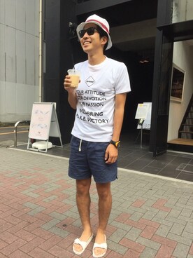「SUUNTO」｜「アイテム（帽子）」を使った、pecuさん（メンズ・169cm）の夏コーディネート