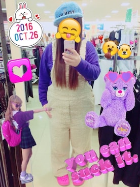 「WC（ダブル シー）のアイテム（オールインワン・サロペット）」を使った、YUKIE🦄💓さん（レディース・148cm）の秋コーディネート