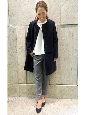 「アイテム（その他アウター、ブルー系）」を使った、La TOTALITE Yokohamaさん（レディース・156cm）の秋コーディネート