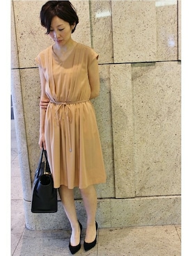 「アイテム（ワンピース、ピンク系）」を使った、La TOTALITE Yokohamaさん（レディース・163cm）の夏コーディネート