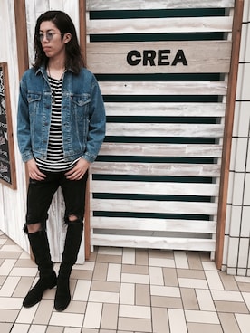 「Saint Laurent」｜「アイテム（デニムジャケット）」を使った、matsu1993さん（メンズ・175cm）の秋コーディネート
