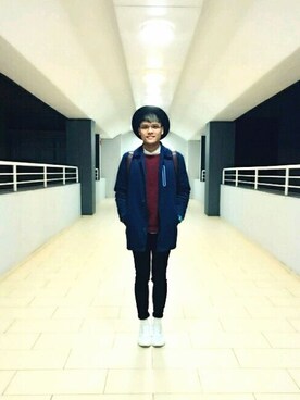 「ADLIB（アドリブ）のアイテム（ピーコート）」を使った、Marmarsさん（メンズ・176cm）の春コーディネート