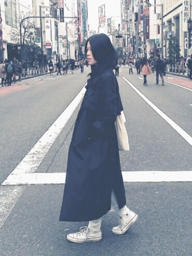「MONKI（モンキ）のアイテム（トレンチコート）」を使った、wさん（レディース・160cm）の夏コーディネート
