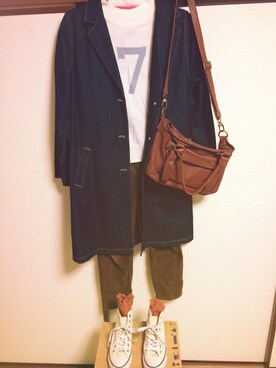 「SEVENDAYS=SUNDAY（セブンデイズサンデイ）のアイテム（ピーコート）」を使った、nanamina☺︎さん（レディース・166cm）の秋コーディネート