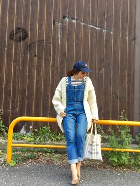 「TODAYFUL（トゥデイフル）のアイテム（オールインワン・サロペット）」を使った、YUMEKA YAMASAKIさん（レディース・152cm）の秋コーディネート