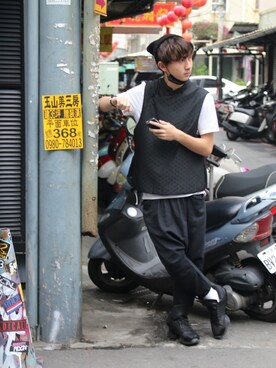 「Bread & Boxersのアイテム」を使った、ElliotTingさん（メンズ・170cm）の冬コーディネート