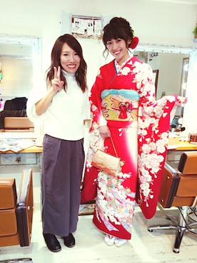 「二十歳」｜榊原美紅さん（レディース・167cm）の冬コーディネート