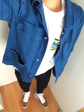 「GLOBAL WORK（グローバルワーク）のアイテム（その他アウター）」を使った、じまさん（メンズ・163cm・20代）の夏コーディネート