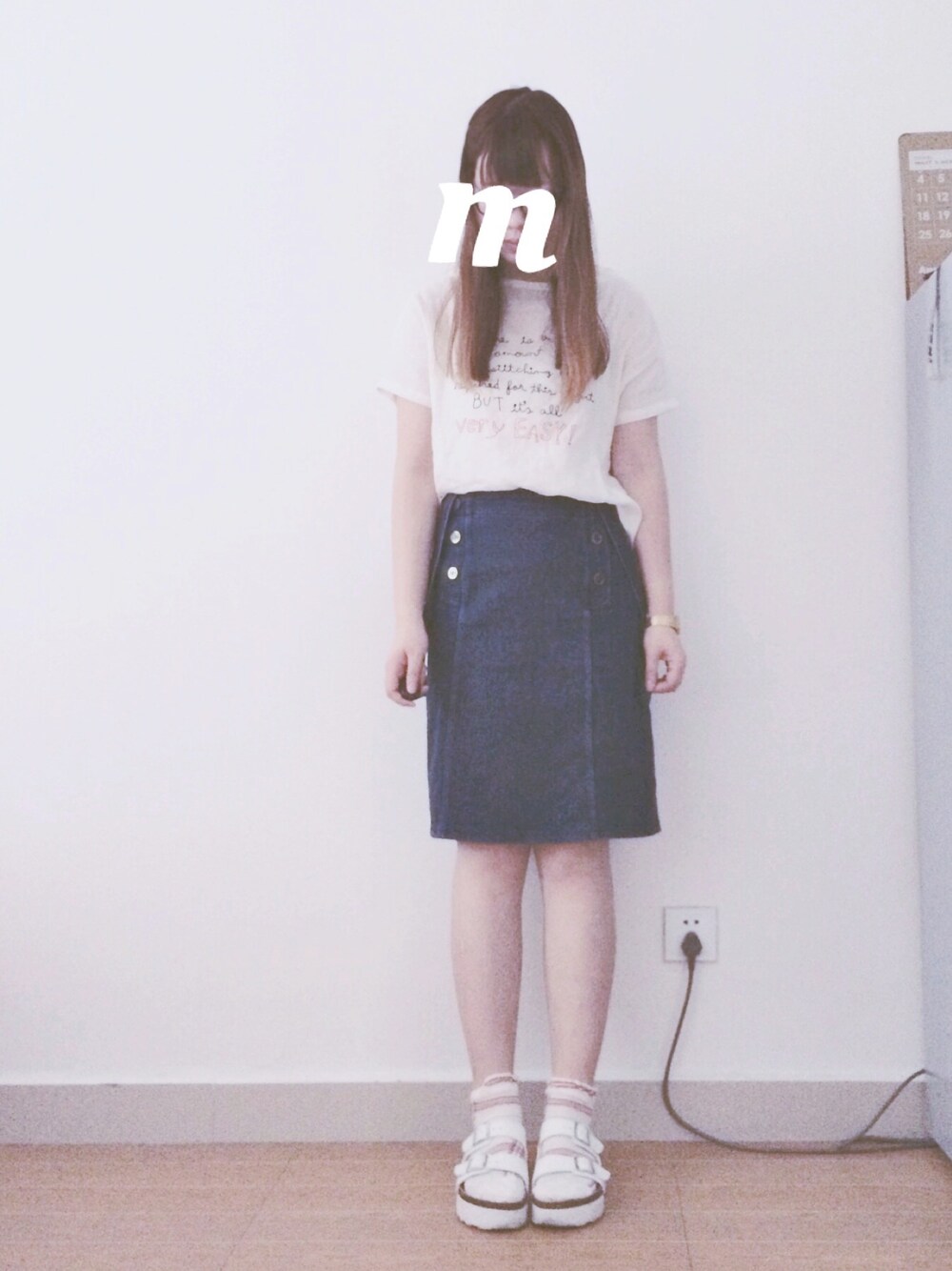 m♡さんの「ハンド刺繍ボートネックTシャツ（fig Ｌondon）」を使ったコーディネート