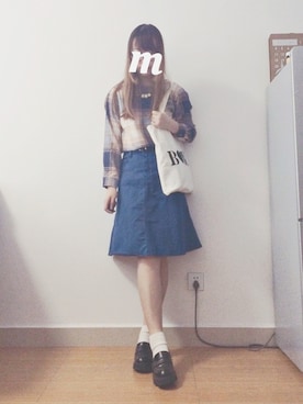 「FOREVER 21（フォーエバー トゥエンティーワン）のアイテム（エコバッグ/サブバッグ）」を使った、m♡さん（レディース・167cm）の秋コーディネート