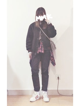 「DRWCYS」｜「アイテム（その他アウター）」を使った、m♡さん（レディース・167cm）の冬コーディネート