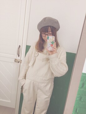 「PULL&BEAR（プルアンドベア）のアイテム（サロペット/オーバーオール）」を使った、m♡さん（レディース・167cm）の冬コーディネート