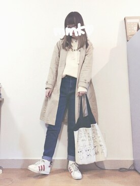 「PAR ICI」｜「アイテム（トレンチコート）」を使った、m♡さん（レディース・167cm）の春コーディネート