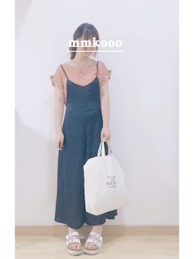 「MAISON DE REEFUR」｜「アイテム（サロペット/オーバーオール）」を使った、m♡さん（レディース・167cm）の夏コーディネート