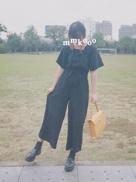 「merry jenny（メリージェニー）のアイテム（オールインワン・サロペット）」を使った、m♡さん（レディース・167cm）の秋コーディネート
