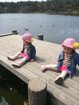 「Petit jam（プチジャム）のアイテム（帽子）」を使った、Waaa#Riiiさん（キッズ・80cm）の夏コーディネート