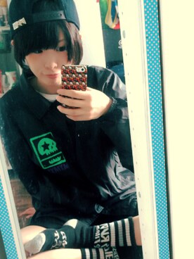 「MXMXM」｜「アイテム（ナイロンジャケット）」を使った、ちゃんごじさん（レディース・166cm）の冬コーディネート