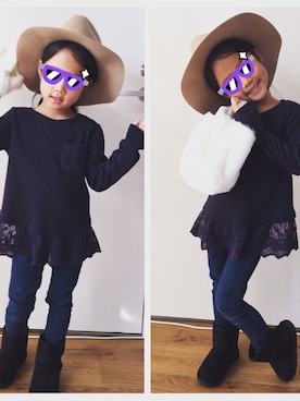 kii☺︎さん（キッズ・110cm）の冬コーディネート